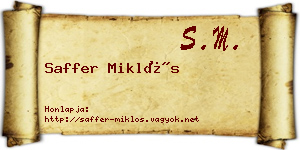 Saffer Miklós névjegykártya