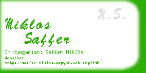 miklos saffer business card